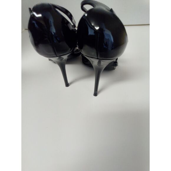 Saint Laurent Paris Cassandra 4" Heels size 37.5 (7) Black Strappy - Picture 4 of 6